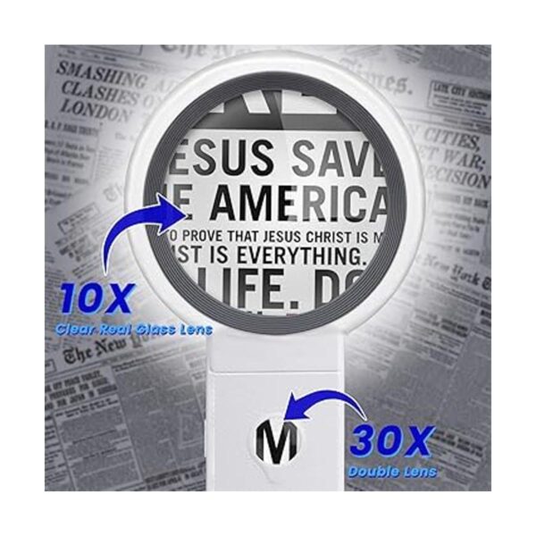 Lupa de 30 x 10 x con luz y soporte lupa plegable de mano_6