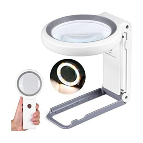 Lupa de 30 x 10 x con luz y soporte lupa plegable de mano_1