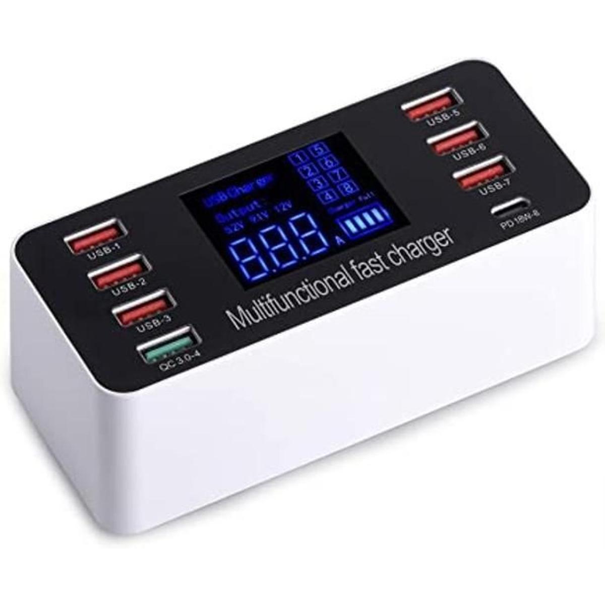 Cargador de pared USB múltiples 8 puertos 60 W estación