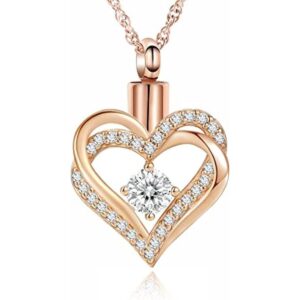 shajwo Collar de urna de corazón para cenizas para mujer