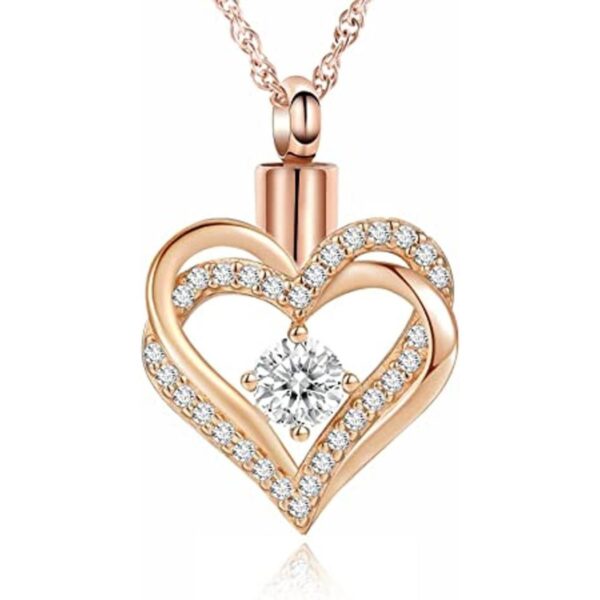 shajwo Collar de urna de corazón para cenizas para mujer