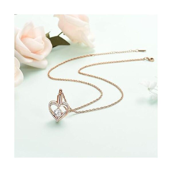 shajwo Collar de urna de corazón para cenizas para mujer