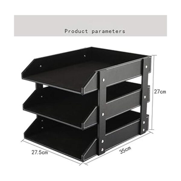 Organizador de archivos de escritorio de cuero bandeja_2