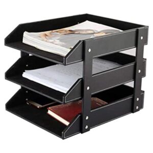 Organizador de archivos de escritorio de cuero bandeja_1