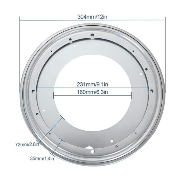 Paquete de 2 rodamientos planos Lazy Susan redondos de 12