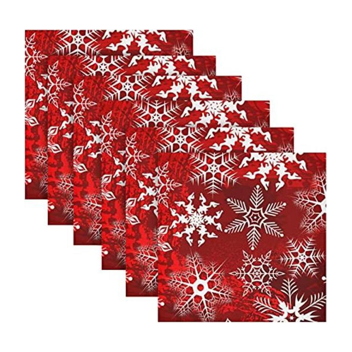 Servilletas de tela de Navidad con patrón rojo de Navidad