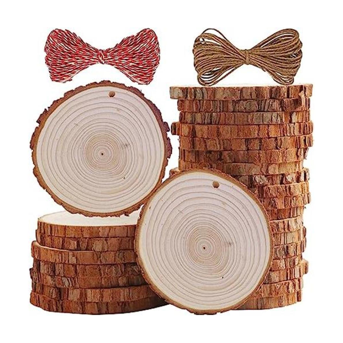 SENMUT Rebanadas de madera 20 piezas de 3.5 a 4.0