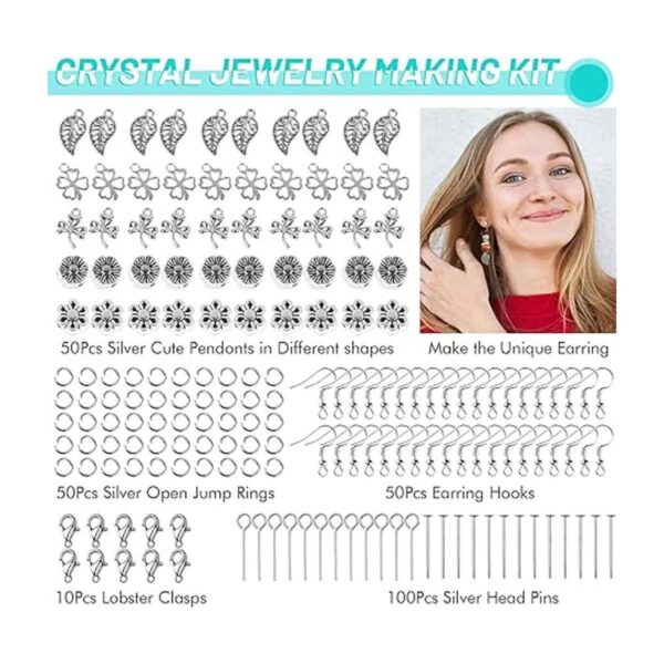 Selizo Kit de fabricación de joyas con cuentas de cristal_3
