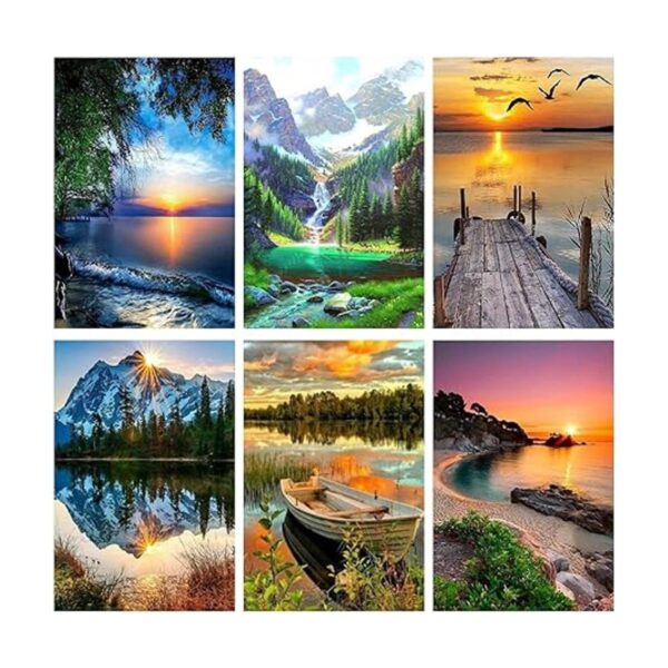 AOSGEDY Paquete de 6 pinturas por números pintura por