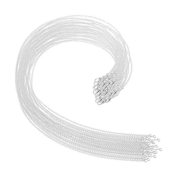 Selizo 30 unidades de collar de cadena chapada en plata_1