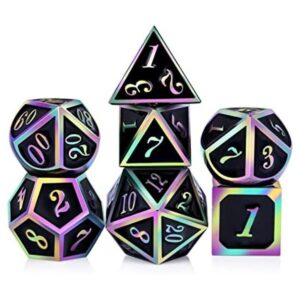 DND Juego de 7 dados metálicos Número de arco iris con_1