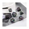 DND Juego de 7 dados metálicos Número de arco iris con_6