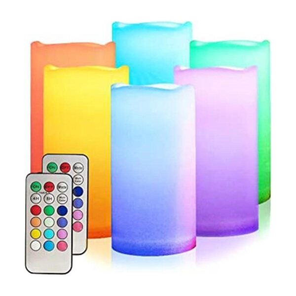 Salipt Velas LED sin llama multicolor juego de 6 velas_1