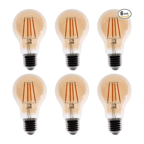 Bombillas LED A19 Edison regulables 4 W 2200 K blanco