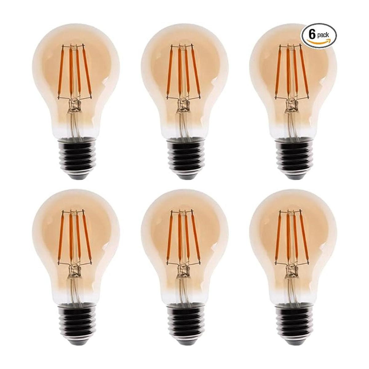Bombillas LED A19 Edison regulables 4 W 2200 K blanco