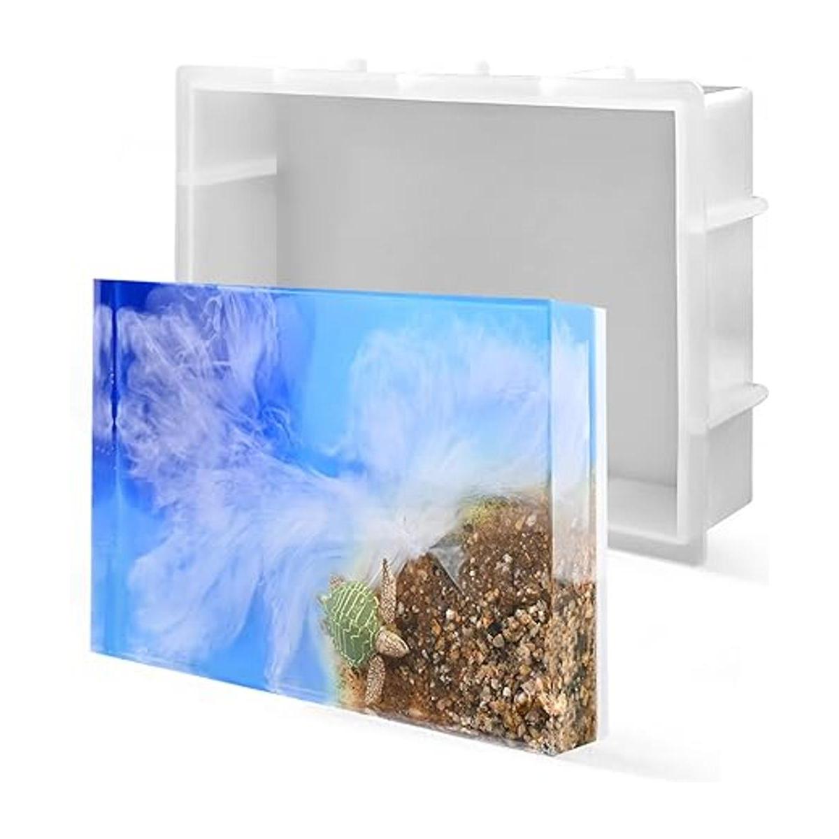 Molde de silicona de resina rectangular grande moldes de