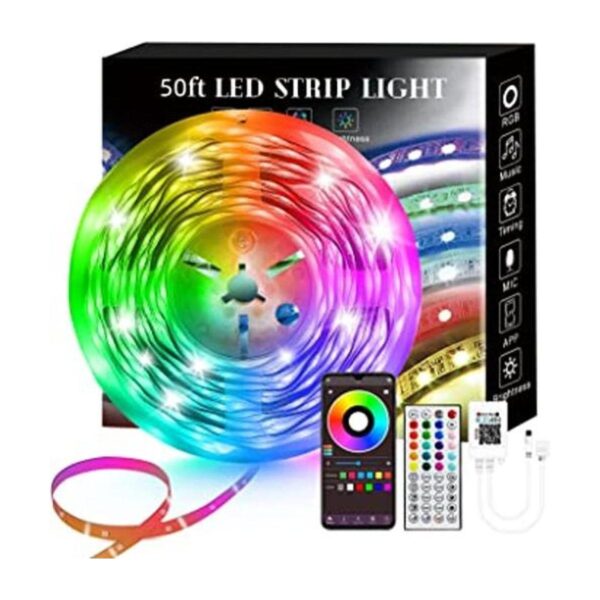 Tira de luces LED de música de 50 pies sincronización a