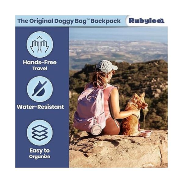 Mochila de viaje para perros para suministros 2 cuencos_2