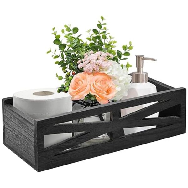 Caja de madera para decoración de baño caja rústica para