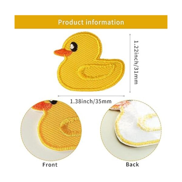 10 parches bordados de pato pequeño color amarillo para