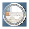 qmdecor Espejo plateado redondo de cristal estrellado 24