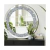 qmdecor Espejo plateado redondo de cristal estrellado 24