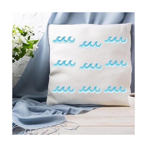 10 parches bordados de ondas oceánicas azules para