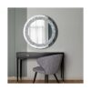 qmdecor Espejo plateado redondo de cristal estrellado 24