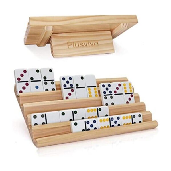 Juego de 2 soportes dominó Plusvivo de madera para dominó_1