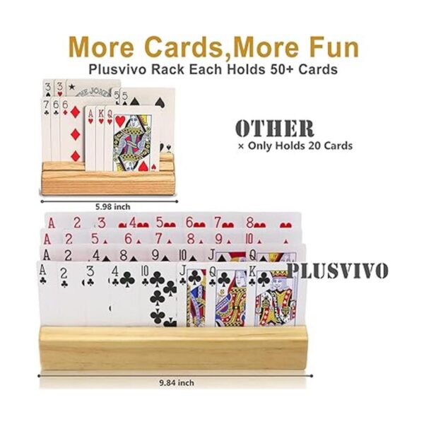 Plusvivo Juego de 2 tarjeteros para naipes de madera_2