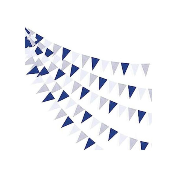 Decoración de fiesta azul marino blanco y plateado 30_1