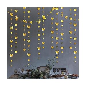 Guirnalda de mariposa dorada de 40 pies de papel metálico_1