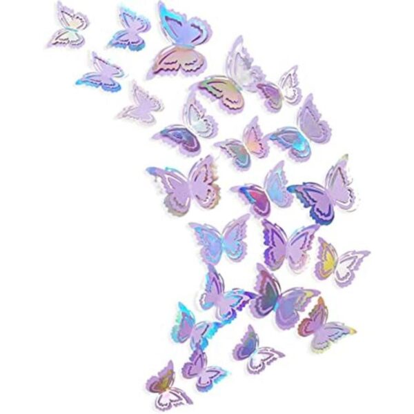 pinkblume Calcomanías de decoración de mariposas moradas_1