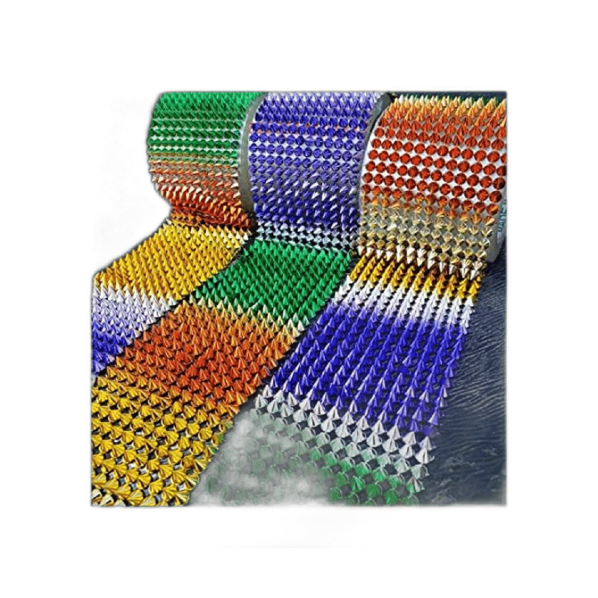 1 yarda cosida en cono de espiga de arco iris con parte