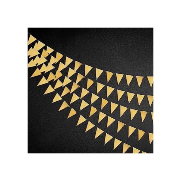 Banderas triangulares doradas de 40 pies guirnalda de_1