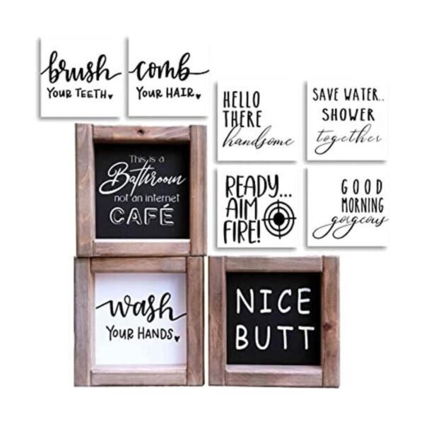 Divertidos carteles de baño decoración de baño de granja_1