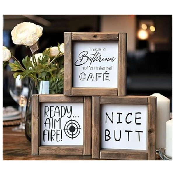 Divertidos carteles de baño decoración de baño de granja_2