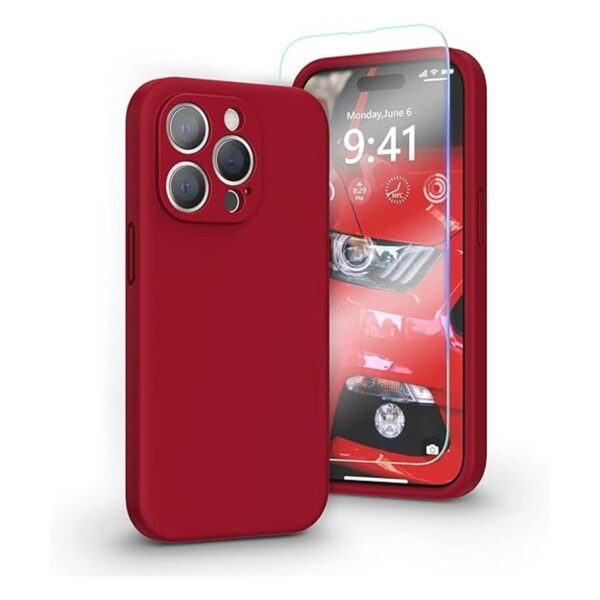 pcgaga Funda de silicona líquida para iPhone 14 Pro con_1