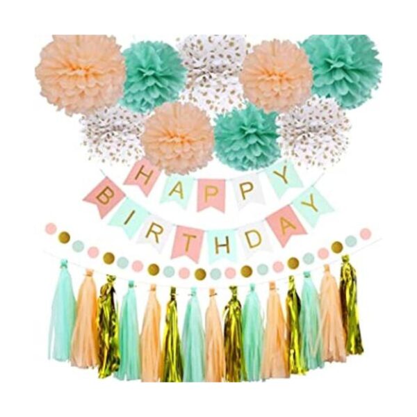 OuMuaMua Decoración de fiesta de cumpleaños de melocotón_1