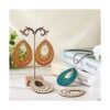 Pandahall 10 aretes de lágrima de madera natural en_5