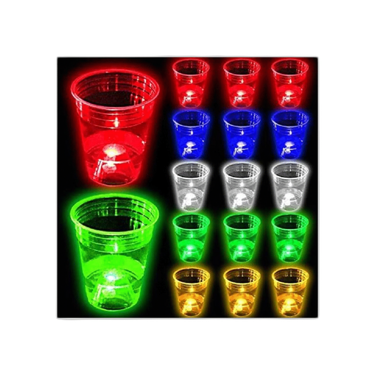 24 tazas de fiesta que brillan en la oscuridad para