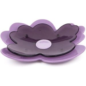 Doble capas Morado Flores Jabonera de Baño Accesorios_1