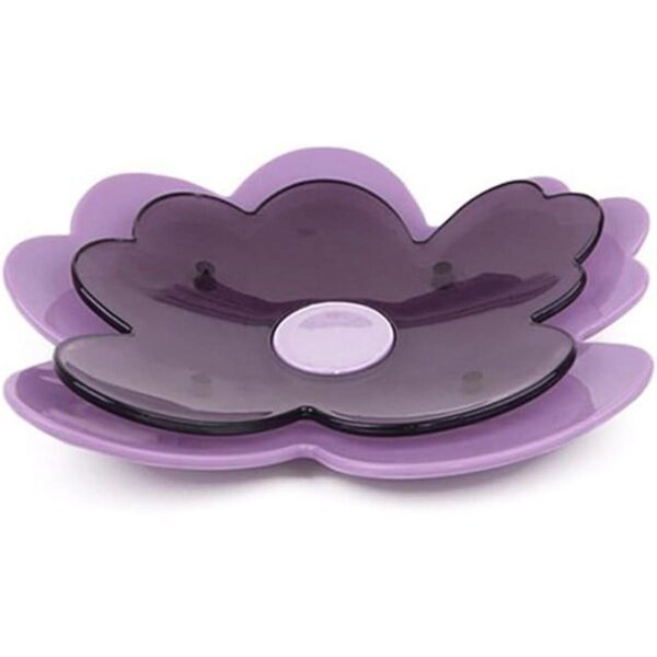 Doble capas Morado Flores Jabonera de Baño Accesorios_1