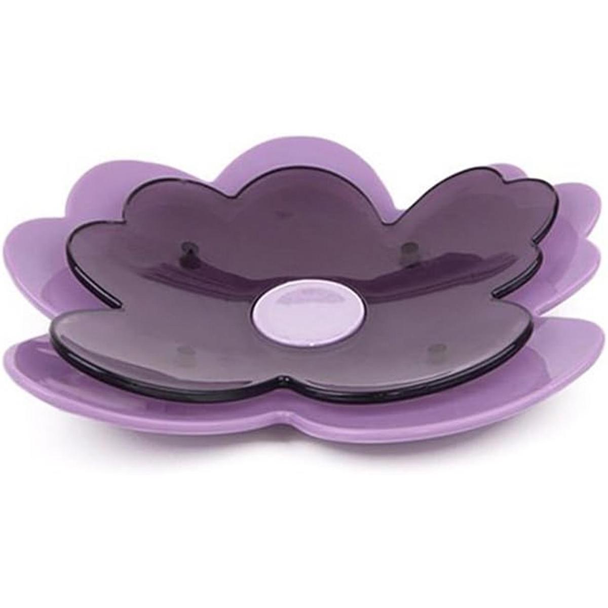 Doble capas Morado Flores Jabonera de Baño Accesorios