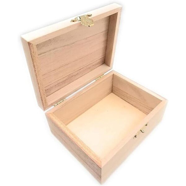 Caja rectangular de madera sin terminar de 12 piezas con