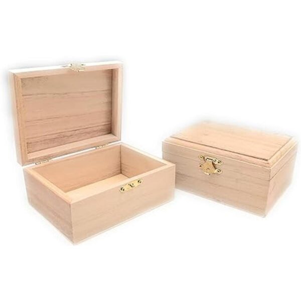 Caja rectangular de madera sin terminar de 12 piezas con