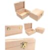 Caja rectangular de madera sin terminar de 12 piezas con