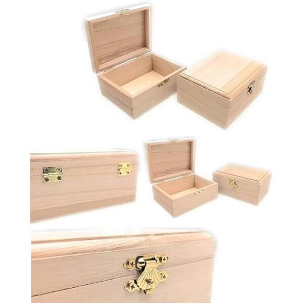 Caja rectangular de madera sin terminar de 12 piezas con