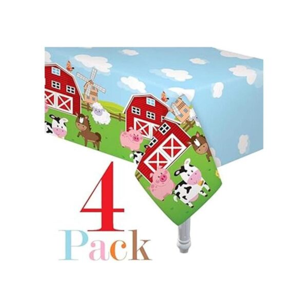 Paquete de 4 fundas de mesa para casa de granja_3