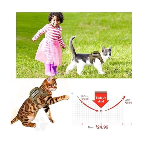 Arnés táctico para gatos para caminar a prueba de escapes